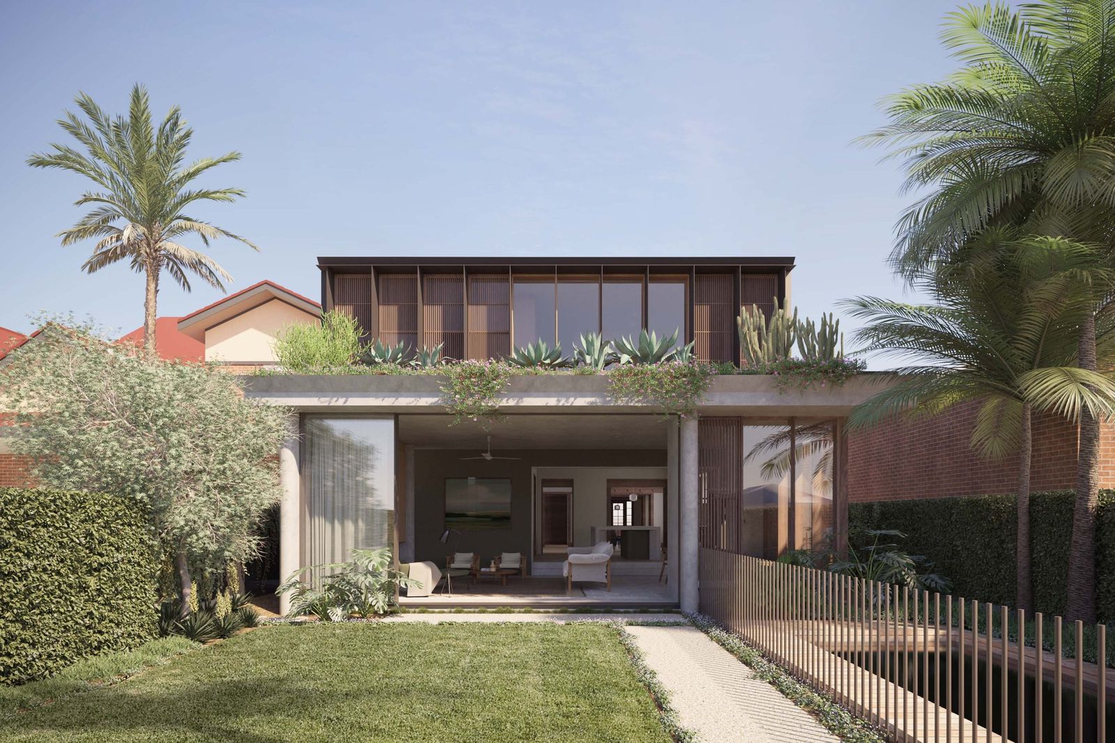 Park House, Randwick. Heritage bungalow with new vertical timber windows.